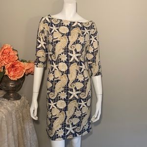 Nautical Vfish lightweight shift dress Small